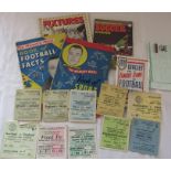 Football interest - various vintage England football ticket stubs from the 1950/60s inc England v