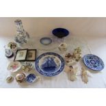 Various glassware and ceramics inc Masons, Wedgwood, Royal Crown Derby and Coalport