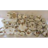 Large quantity of Royal Albert Old Country Roses inc teapots, photo frame, clock, vases, cake stand,