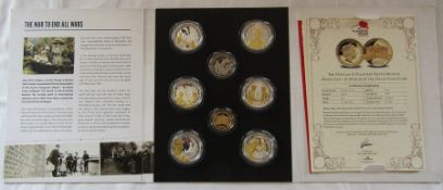 In the Flanders Field Museum 'We will remember them' coin collection inc 9ct gold double crown proof