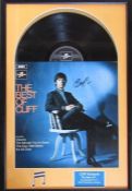 Framed and hand signed Cliff Richard LP together with certificate of authenticity 39 cm x 58 cm (