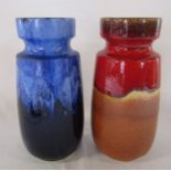 2 West German pottery vases 242-22 H 22.5 cm