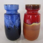 2 West German pottery vases 242-22 H 22.5 cm