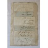 Vintage political autographs (Conservative Party) pasted onto old newspaper inc Prime Minister