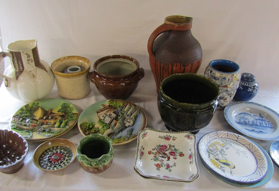 3 boxes of assorted ceramics inc meat plates, jug etc (sample shown)