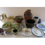3 boxes of assorted ceramics inc meat plates, jug etc (sample shown)