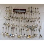 Various continental souvenir spoons inc 27 silver