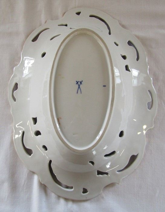 Early 20th century Meissen oval dish L 33 cm H 7 cm - Image 3 of 5