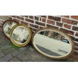 3 oval wall mirrors