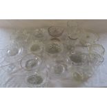 Quantity of glassware inc cake stand, vases and bowls