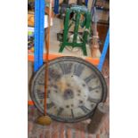 Late Victorian turret clock with a 78cm diameter cast iron dial believe to have come form a