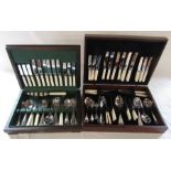 2 cased canteens of cutlery