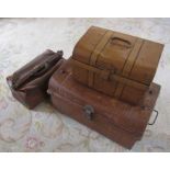2 small tin trunks and a Gladstone bag L 45 cm
