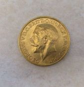 George V full gold sovereign 1912
