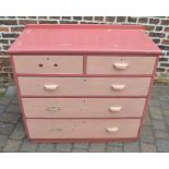 Old pine painted chest of drawers