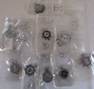 Various Police cap badges inc West Yorkshire, Warrington, Liverpool, Bedfordshire, Ministry of