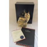 Boxed large Royal Crown Derby limited edition paperweight - Long eared owl no 174/300, gold stopper,