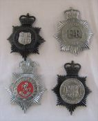 4 UK Police helmet plates inc Durham and Kent