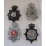 4 UK Police helmet plates inc Durham and Kent