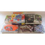 Various toys etc inc Meccano Space chads and motorbike (sealed) and Bendomino (sealed)