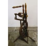 Victorian spinning wheel dated 1846