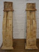 Pair of stripped pine shop front corbels
