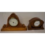 Musson of Louth mantel piece barometer & an Edwardian mantel clock