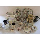 2 boxes of assorted ceramics inc part toilet set, Indian Tree and Crown Staffordshire