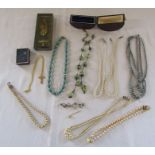 Selection of costume jewellery inc pearls