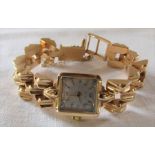 18ct gold ladies vintage Tissot wrist watch 15 jewels case marked 2510085 and gold back marked no