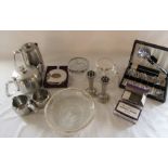 Selection of silver plate and stainless steel