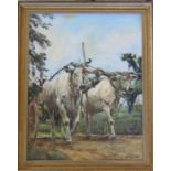 Framed oil on board of a farming scene by Windsor Morgan 1975 54 cm x 67 cm (size including frame)