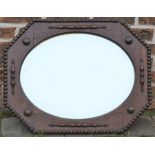 Large oak 1930's wall mirror 77cm by 59cm