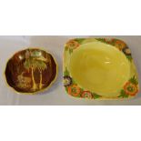 Carlton Ware bowl & a Carlton Ware Rouge Royale dish (chip to rim)