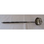 Silver toddy ladle with silver George I coin dated 1723 in base with twisted handle