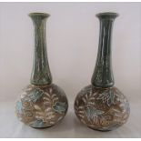 Pair of Doulton Lambeth stoneware vases c.1906 H 25 cm