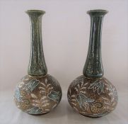 Pair of Doulton Lambeth stoneware vases c.1906 H 25 cm