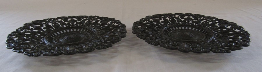 Pair of pierced Coalbrookdale foliate motif plates, both stamped Coalbrookdale and the number 207 to - Image 2 of 4