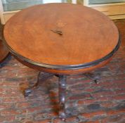 Oval late Victorian tilt top table L 117cm