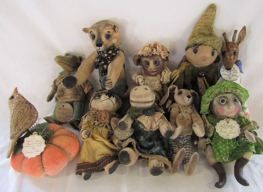 10 named Daria Sikora OOAK handmade animals inc Dorothy - giraffe, Madlaine - hippo, Alex - rabbit