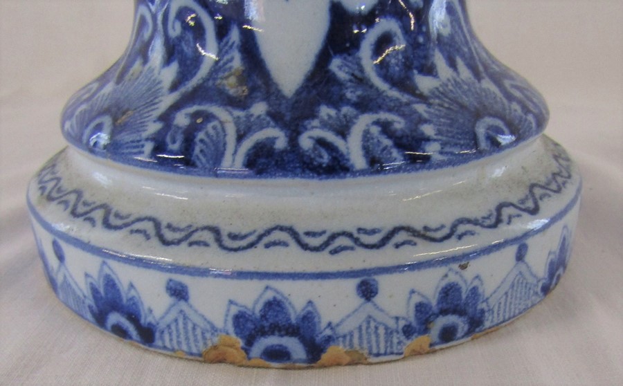 18th/19th century delft vase H 28 cm (some chipping) - Image 4 of 6