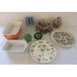 Various ceramics and glassware etc inc Wedgwood, Portmeirion and dump weight