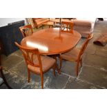 Selva Italian draw leaf dining table extending to 160cm by 120cm & 4 chairs