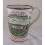 Sunderland lustre frog mug depicting Sunderland Cast Iron Bridge H 12.5 cm