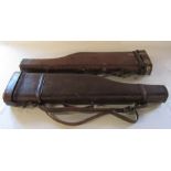 2 leather leg of lamb gun cases inc R Ling & Son 1941 (1 af)