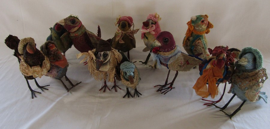 12 Daria Sikora OOAK handmade birds (primitive dolls)