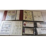 Selection of albums containing FDS, postcards & stock book containing approximately £150 worth of