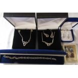 Various boxed silver jewellery inc earrings, bracelet and necklaces