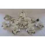 Part coffee service (af), Royal Copenhagen mouse (af) and an early 19th century porcelain cup and