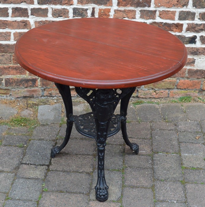 Wood & cast iron circular pub table
